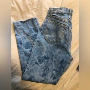 Bleach-dyed Abercrombie Curve Love 90s Straight Ultra High Rise